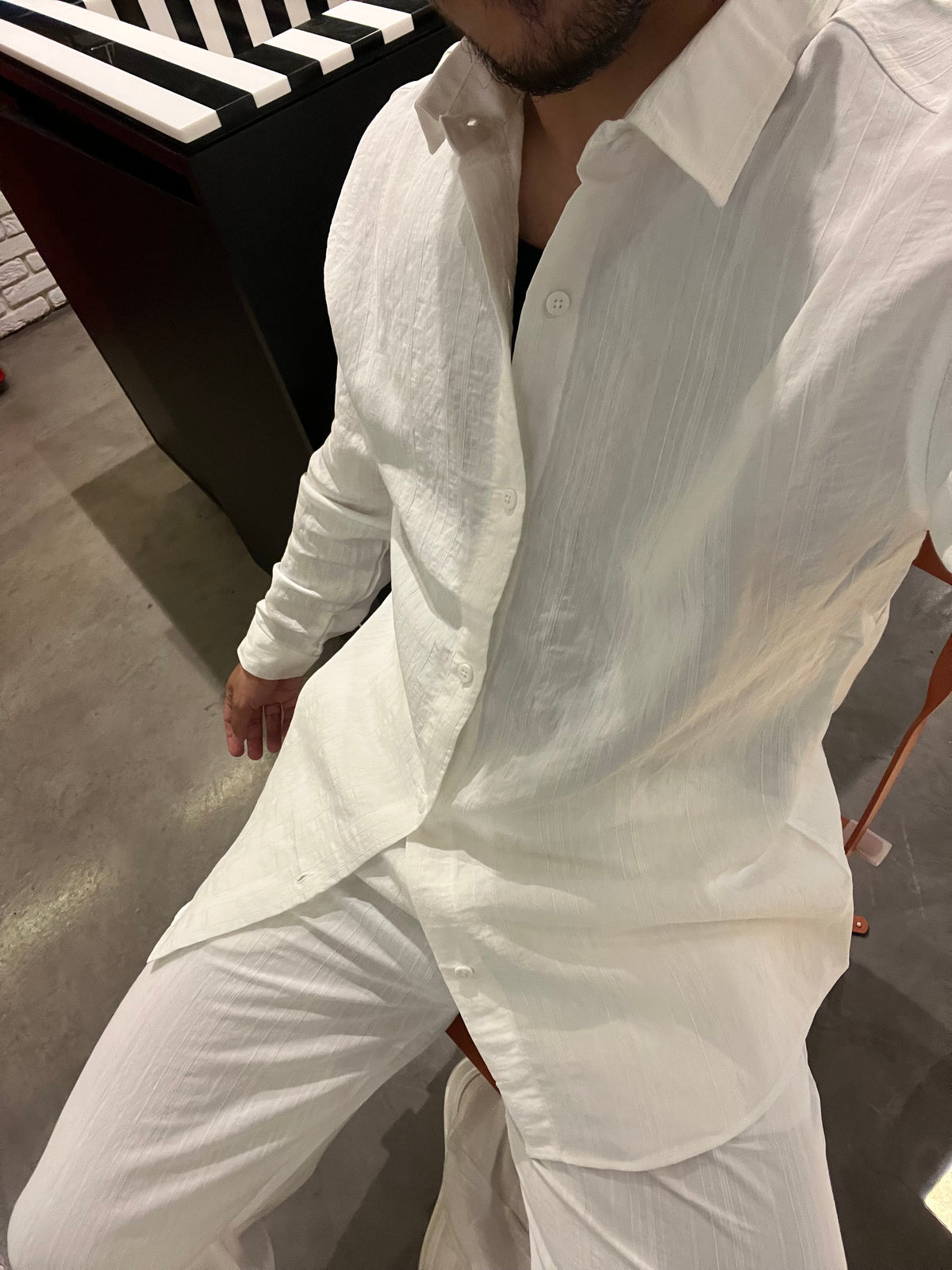 100% linen oversized set
