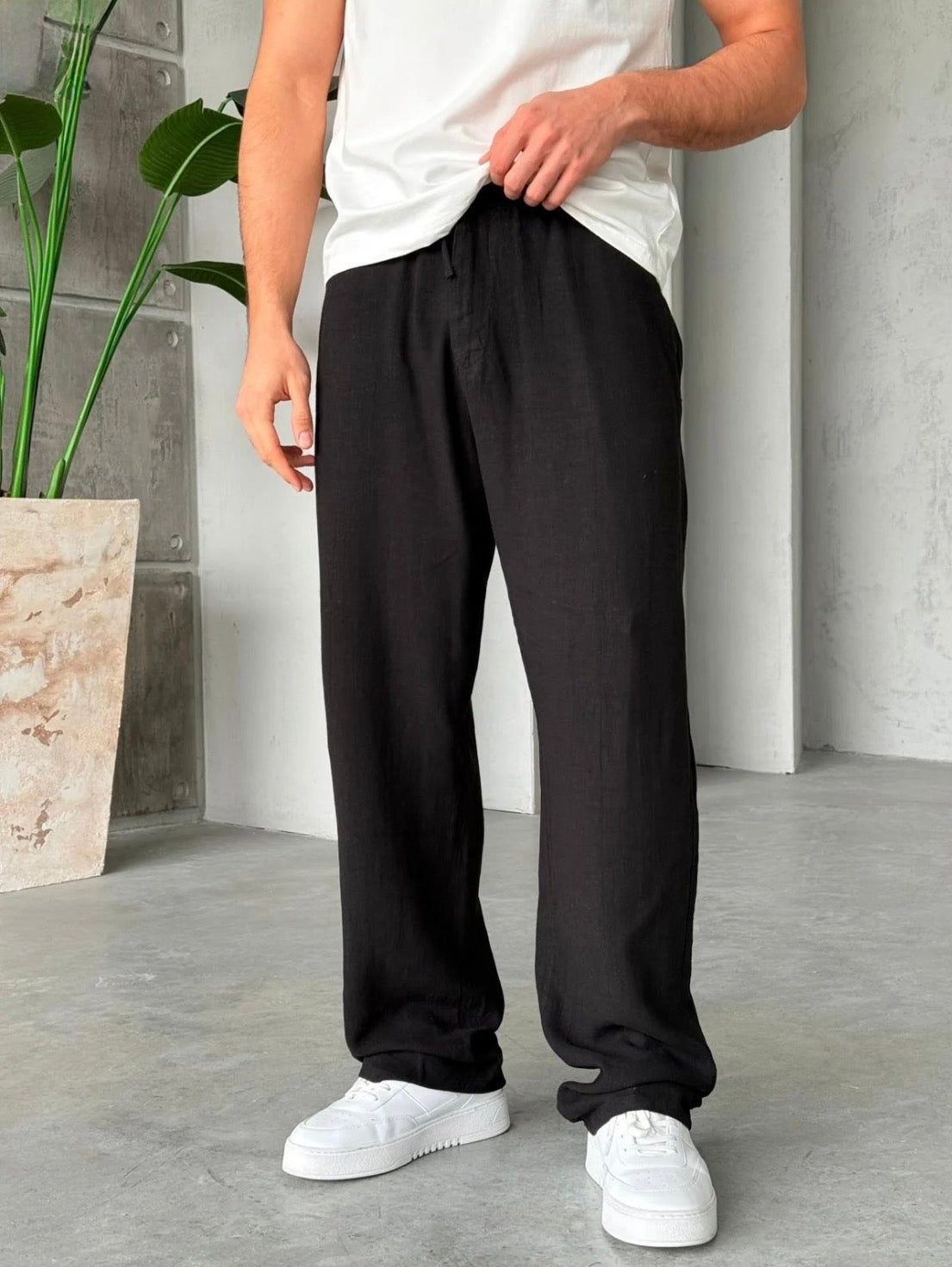 Linen baggy pants