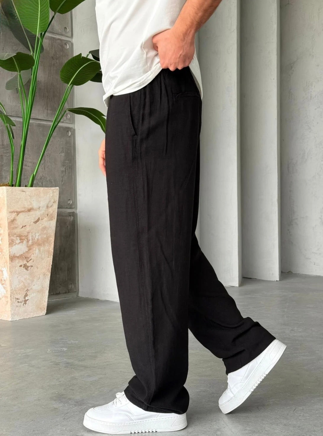 Linen baggy pants