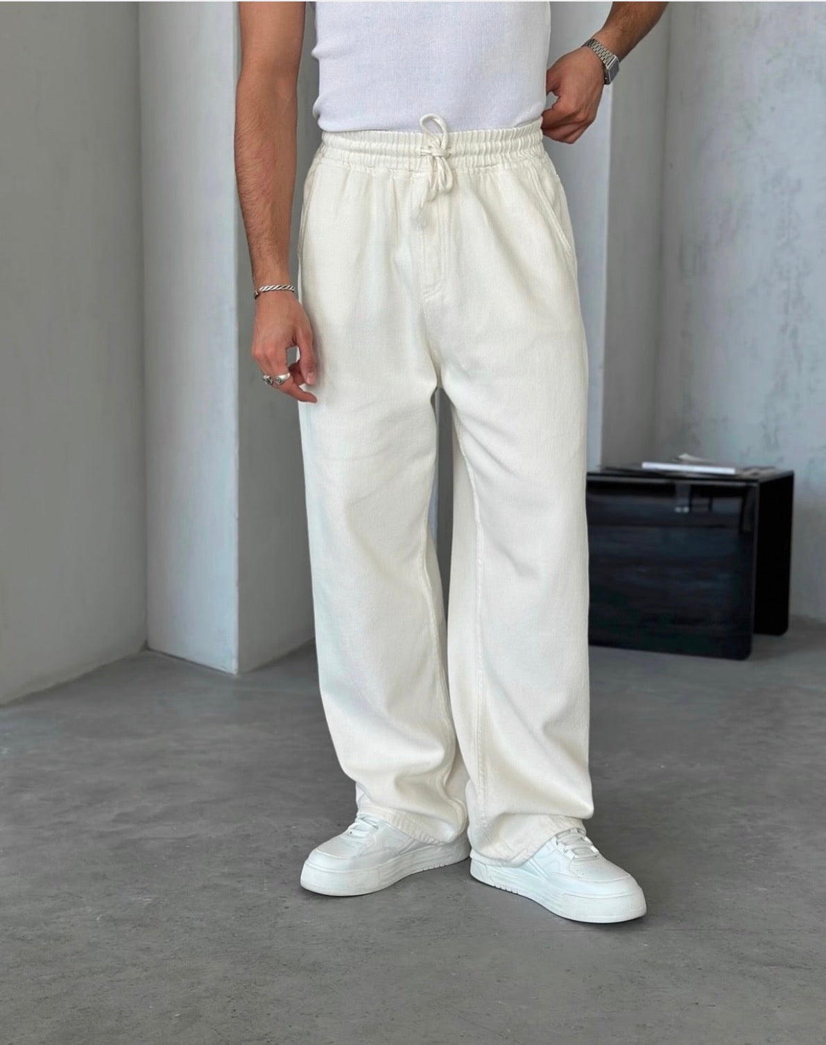 Gabardin baggy pants