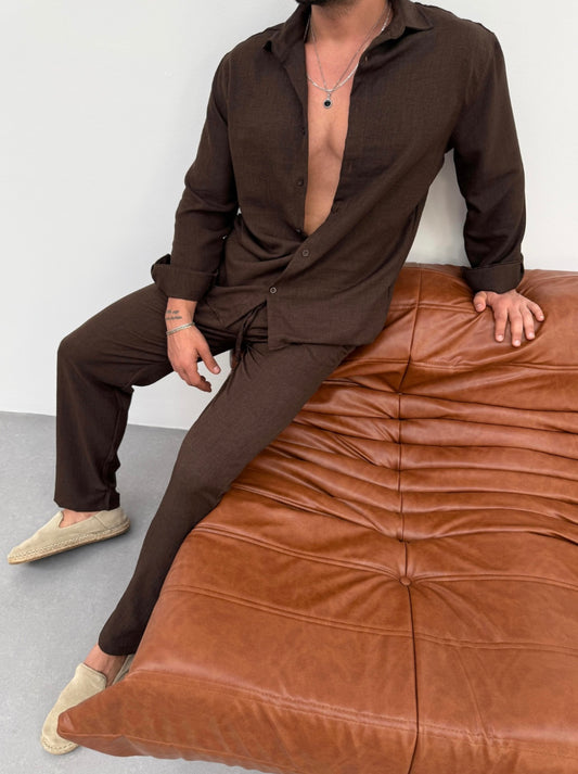 Linen boyfriend set