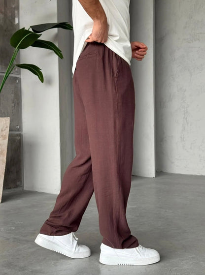 Linen baggy pants