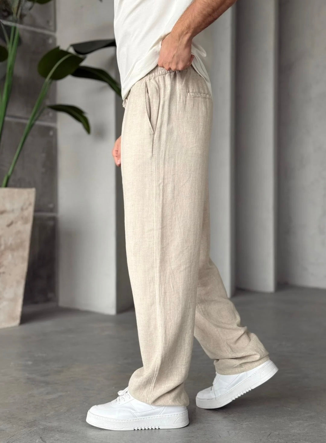 Linen baggy pants
